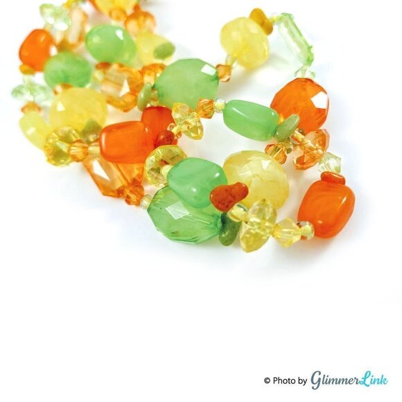 Vibrant Double Strand Fruit Salad Style Beaded Necklace - Picture 5 of 9